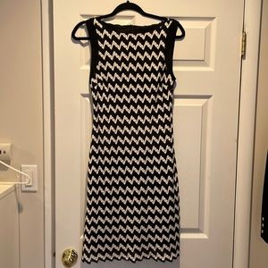Joseph Ribkoff black and white woven dress